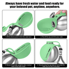 AOFANPET gobelet en silicone déployé pour hydratation rapide