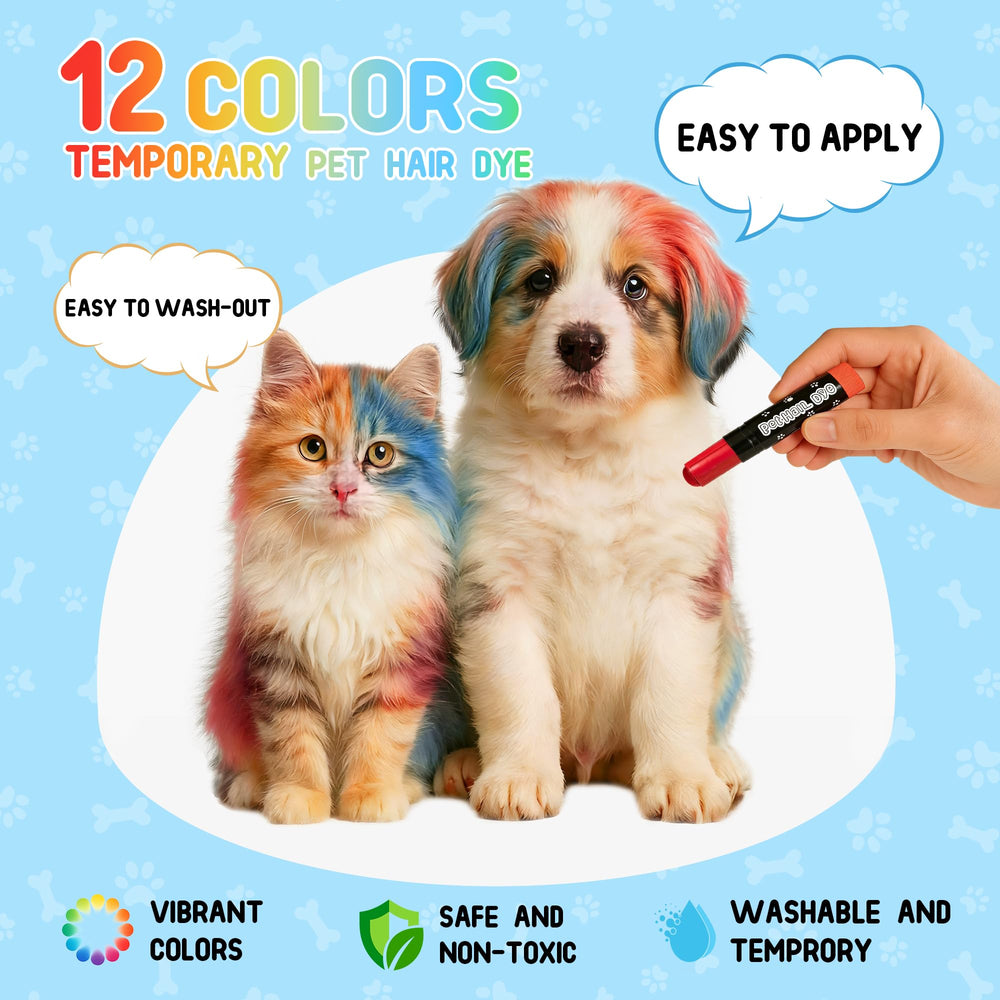 AOFEGRLT chien avant et après couleur, valorisant transformation ludique