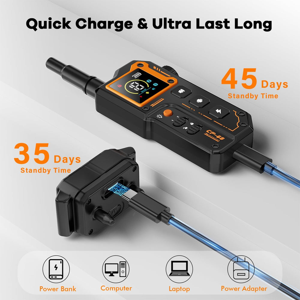 Aolulf charge rapide câble montrant branchement, recharge complète en 2 heures