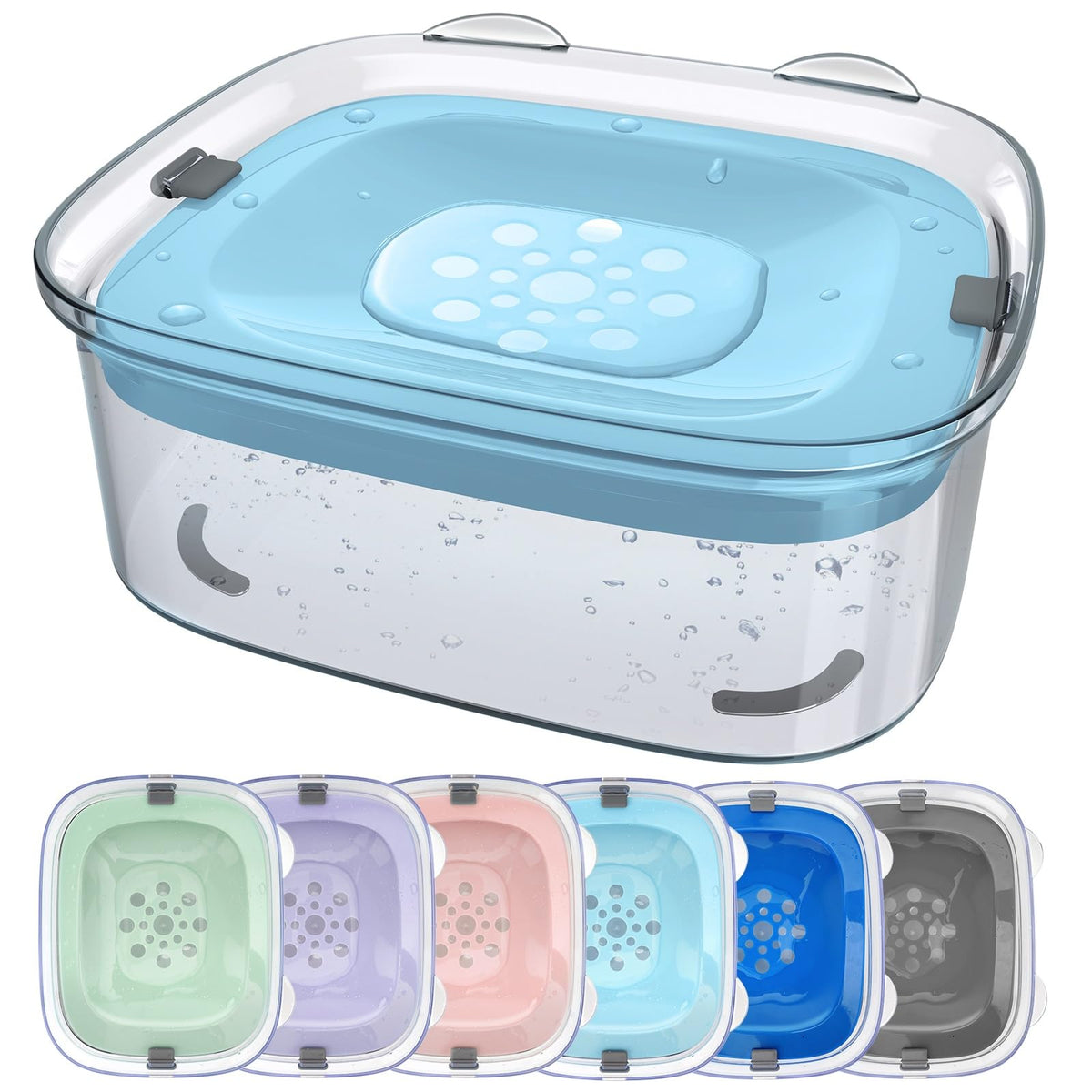 AONKEY gamelle frontale bleu ciel montrant la forme et la capacité pour moins de recharges