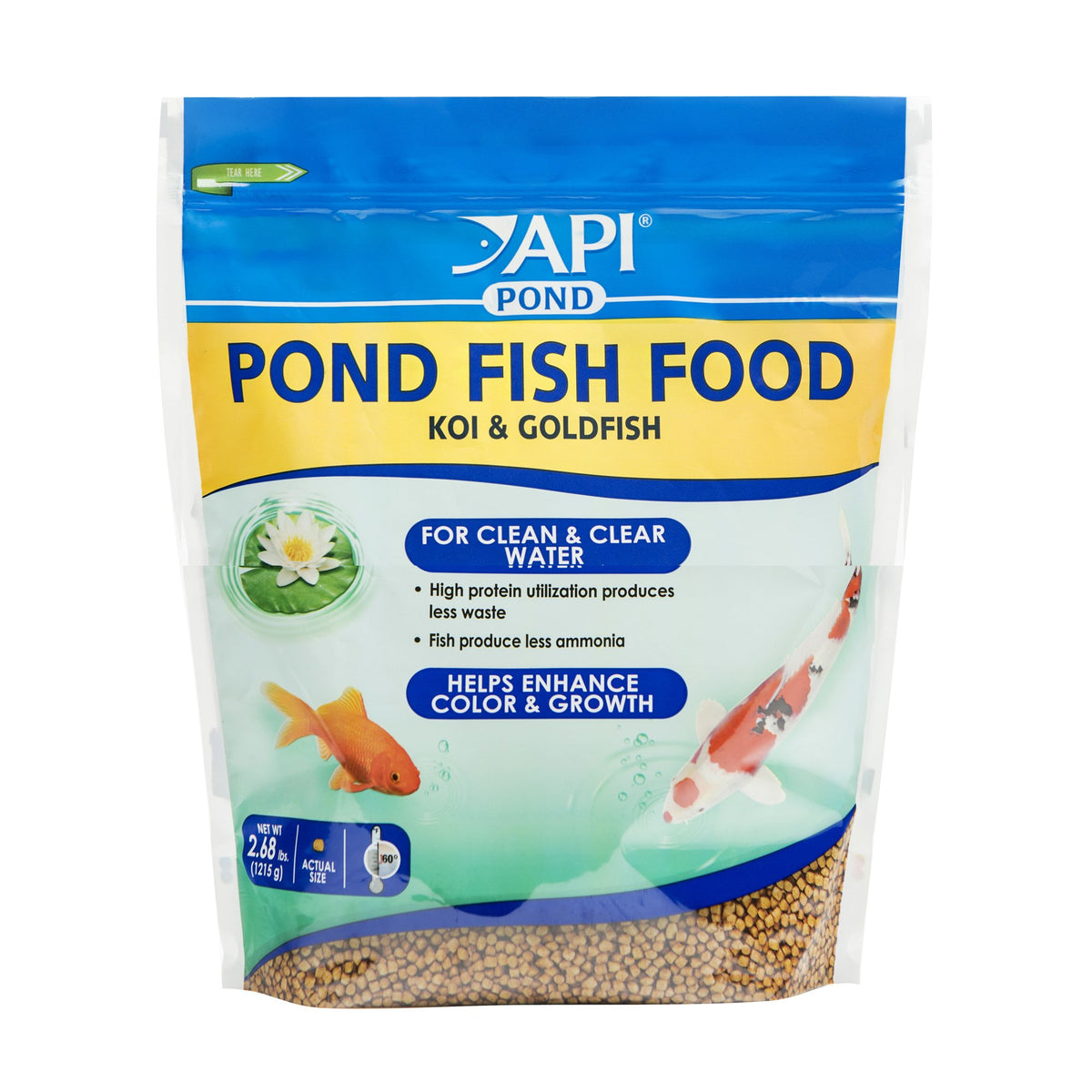 API POND vue avant du sac montrant l'emballage et bénéfice alimentation pratique