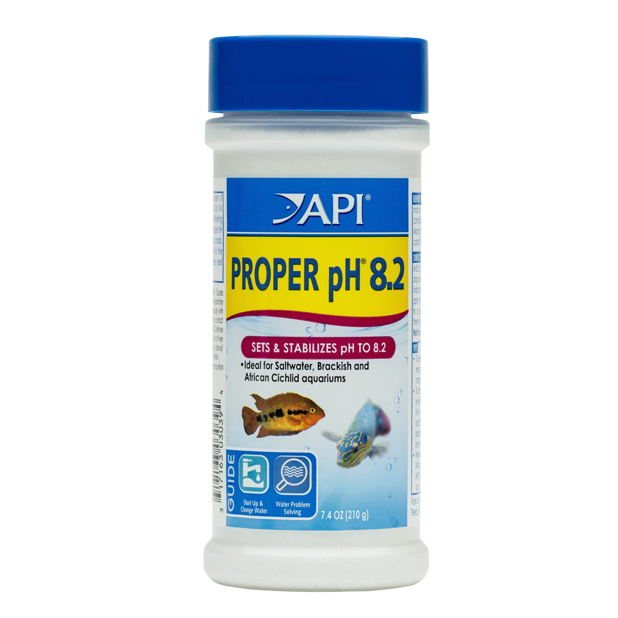 API emballage avant du stabilisateur pH 8.2 montrant flacon et bénéfice sécurité