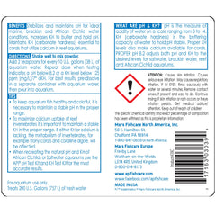 API gros plan de l’étiquette pH 8.2 indiquant dosage et usage clair
