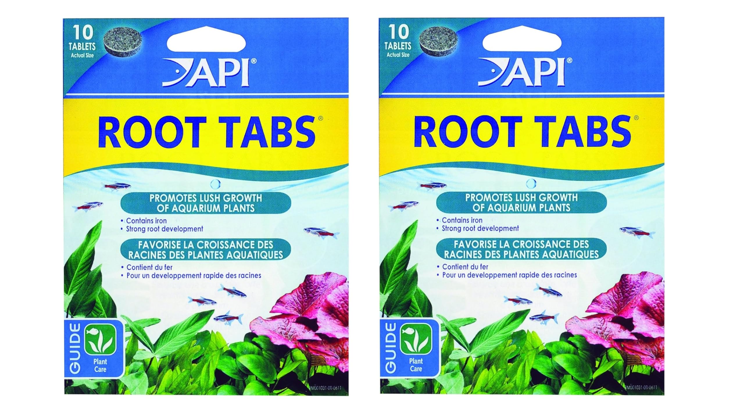 API Root TABS emballage avant montrant boîte et quantité bénéfice dosage clair