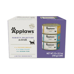 Applaws face avant du pack 12 boîtes montrant variétés et informations utiles
