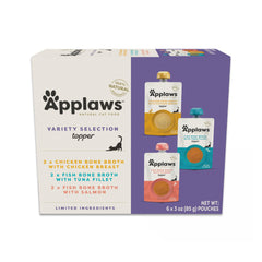 Applaws emballage avant du pack 6 sachets montrant variété et naturel