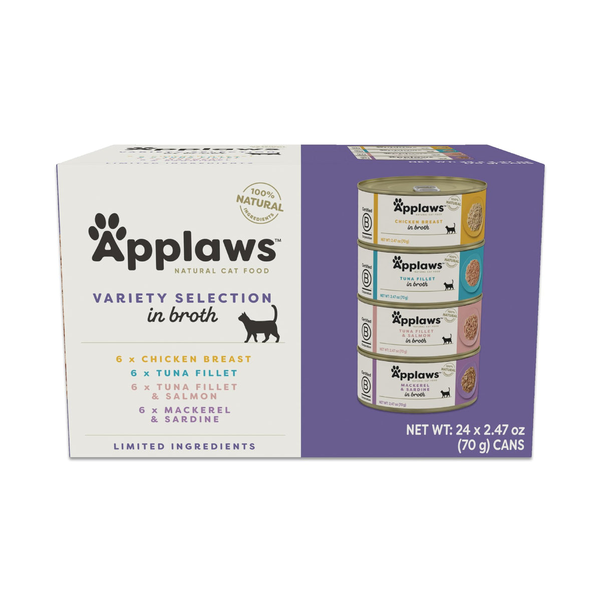 Applaws pack face avant montrant 24 boîtes pour praticité et variation