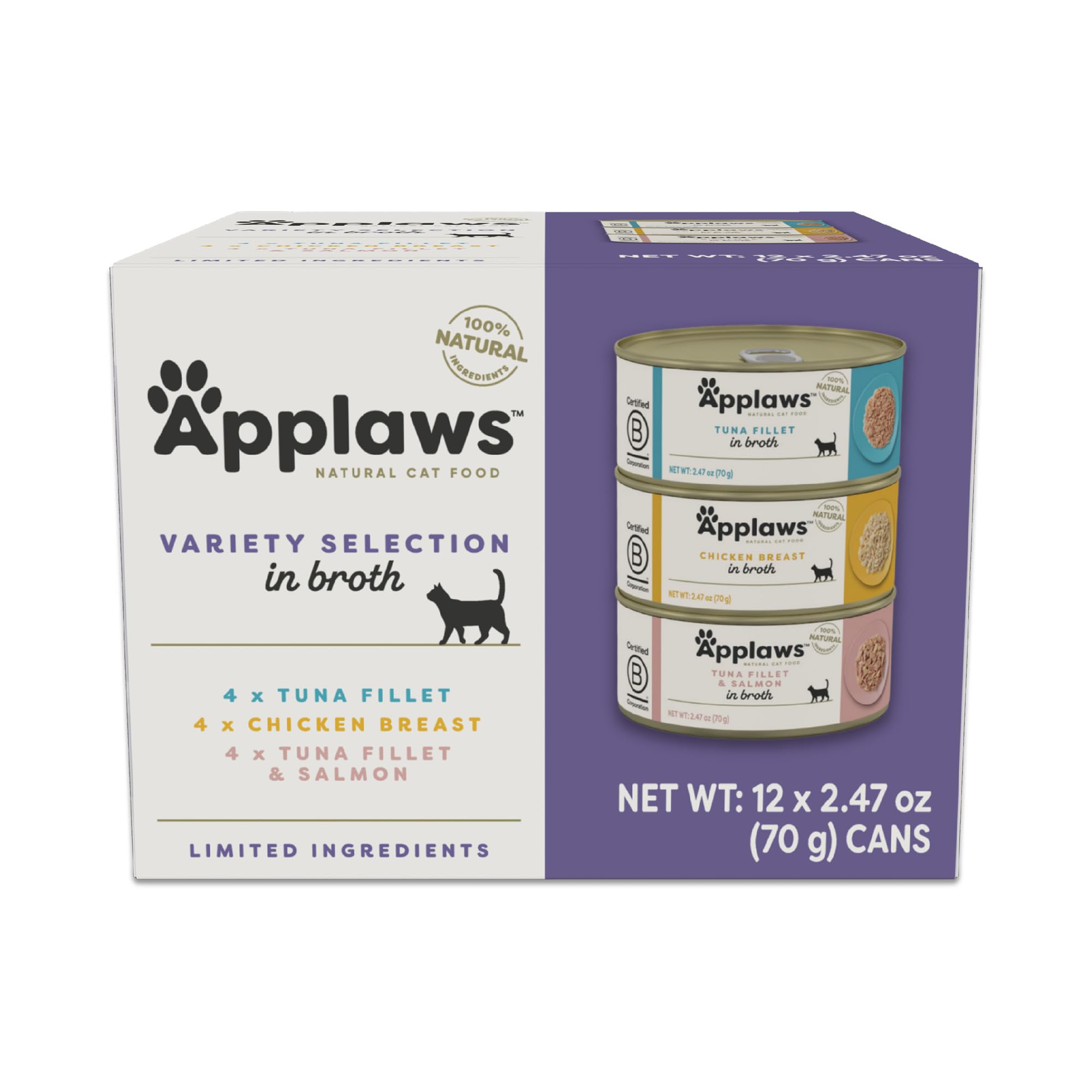 Applaws emballage face avant montrant variétés et pack pratique