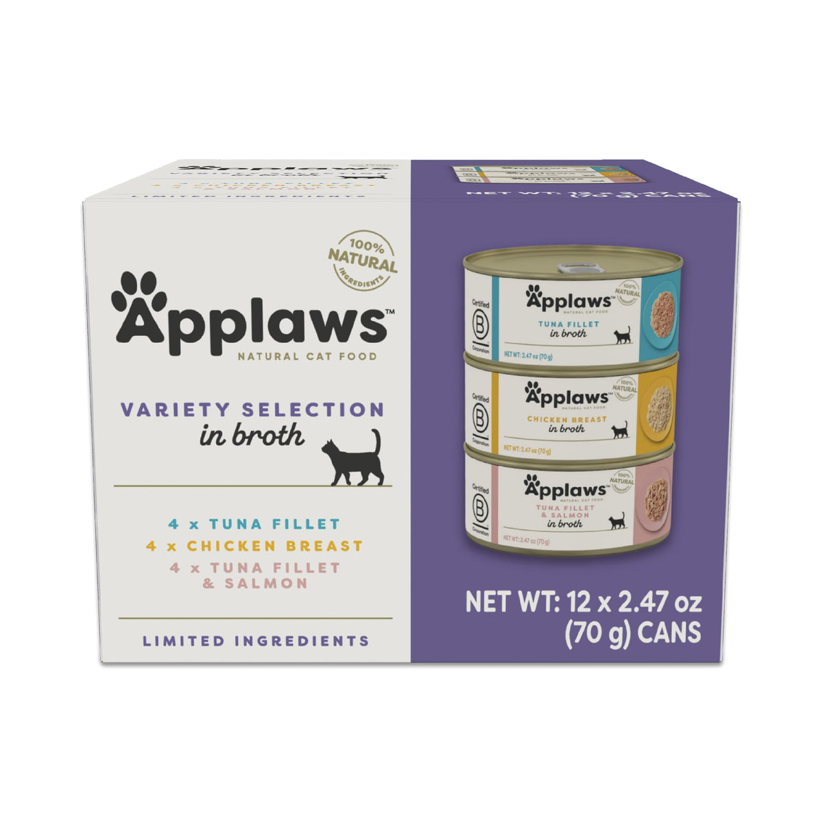 Applaws emballage face avant montrant variétés et pack pratique