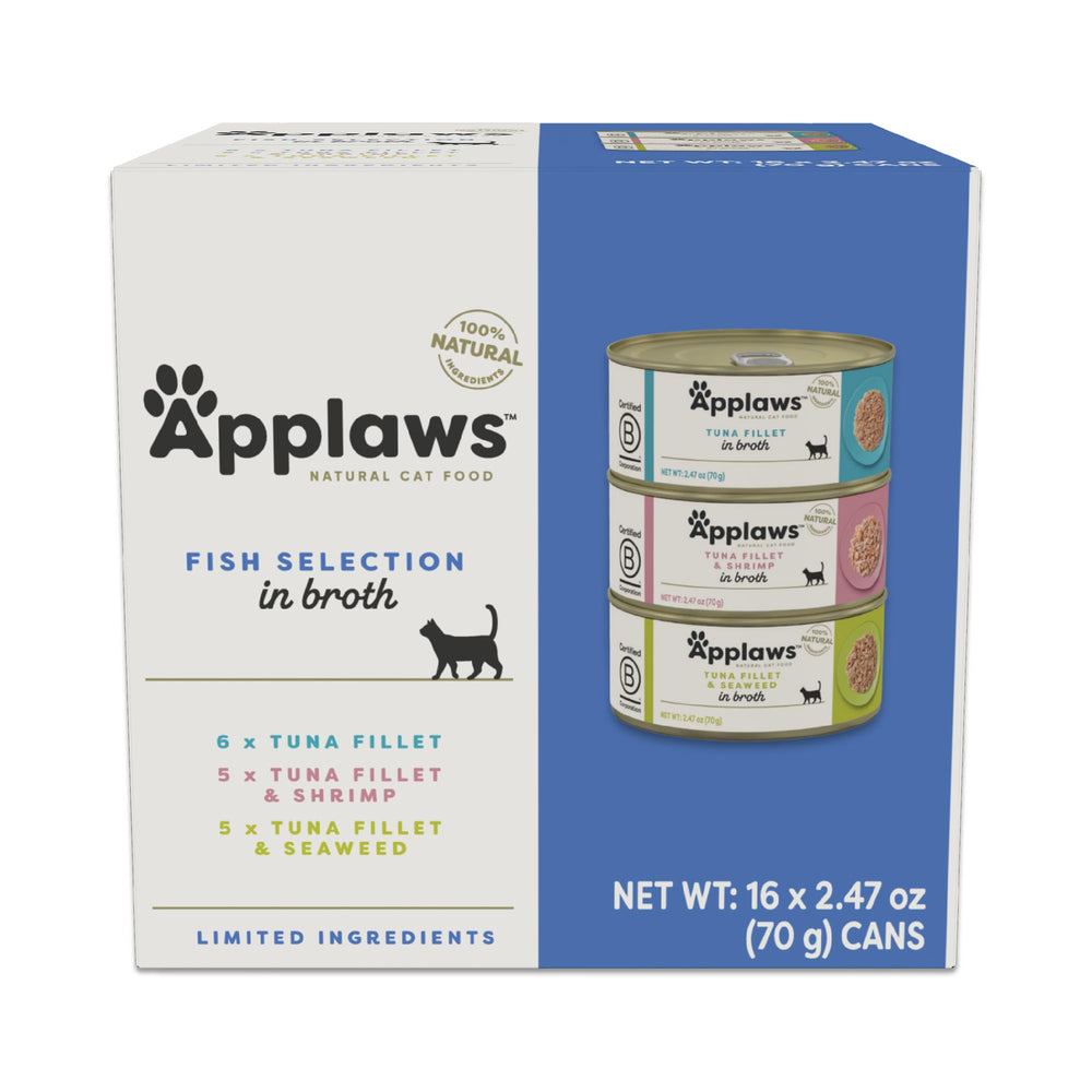 Applaws pack face montrant 16 boîtes variétés, avantage praticité