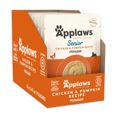 Applaws pochette frontale poulet et potiron montrant emballage pratique