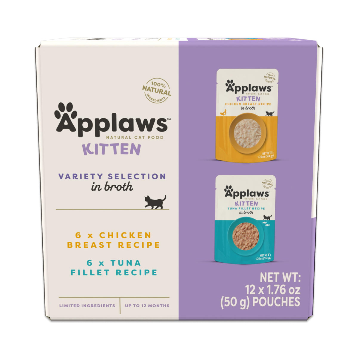 Applaws sachet face poulet et thon montrant praticité et saveur