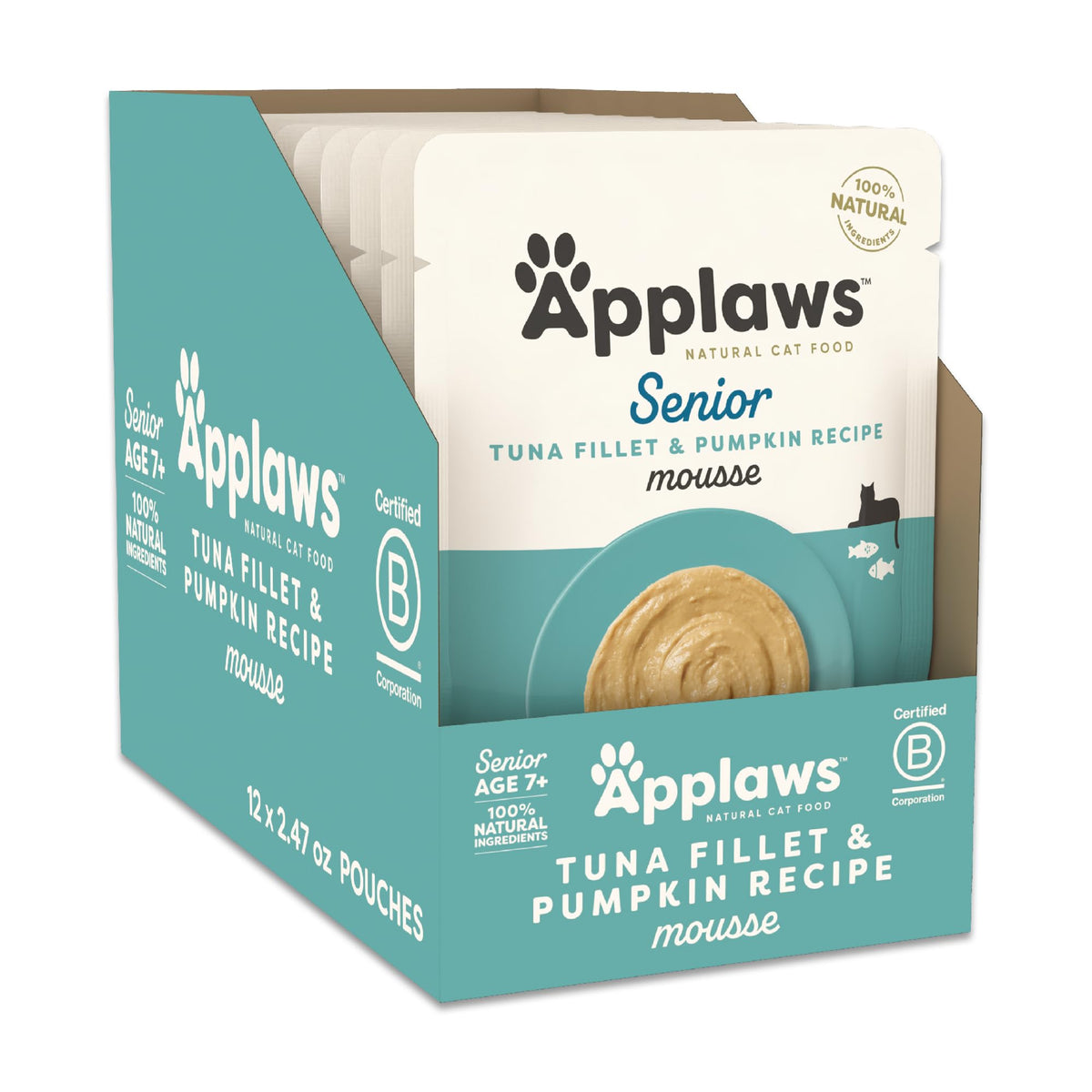 Applaws sachet avant packaging montrant le design clair et ingrédients naturels