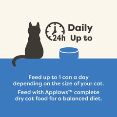 Applaws conserve servie dans une assiette, chat mangeant avec enthousiasme