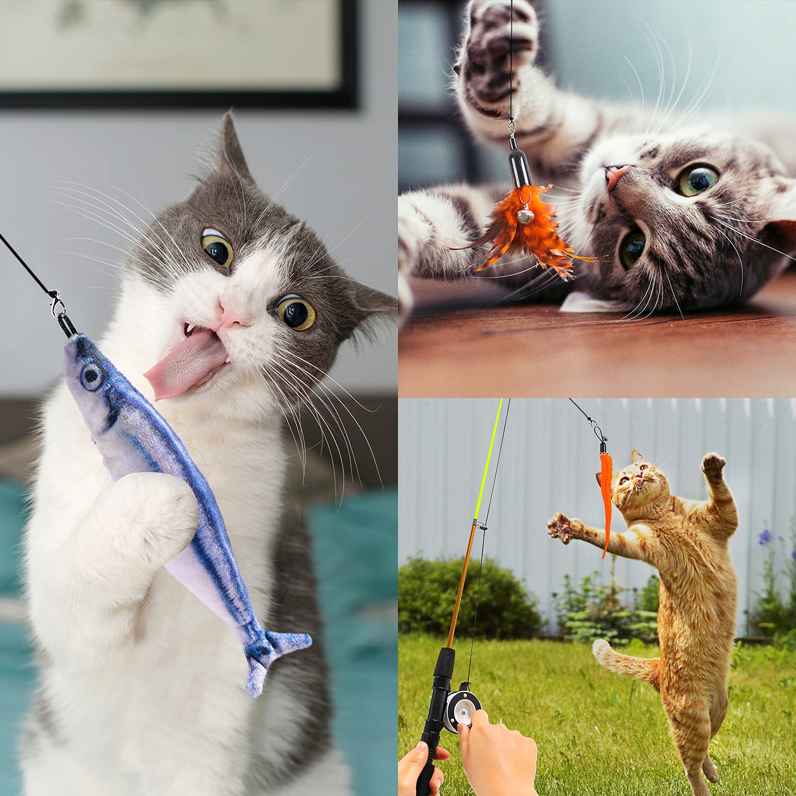 APSUAE poisson rembourré avec cataire pour mordillements et câlins