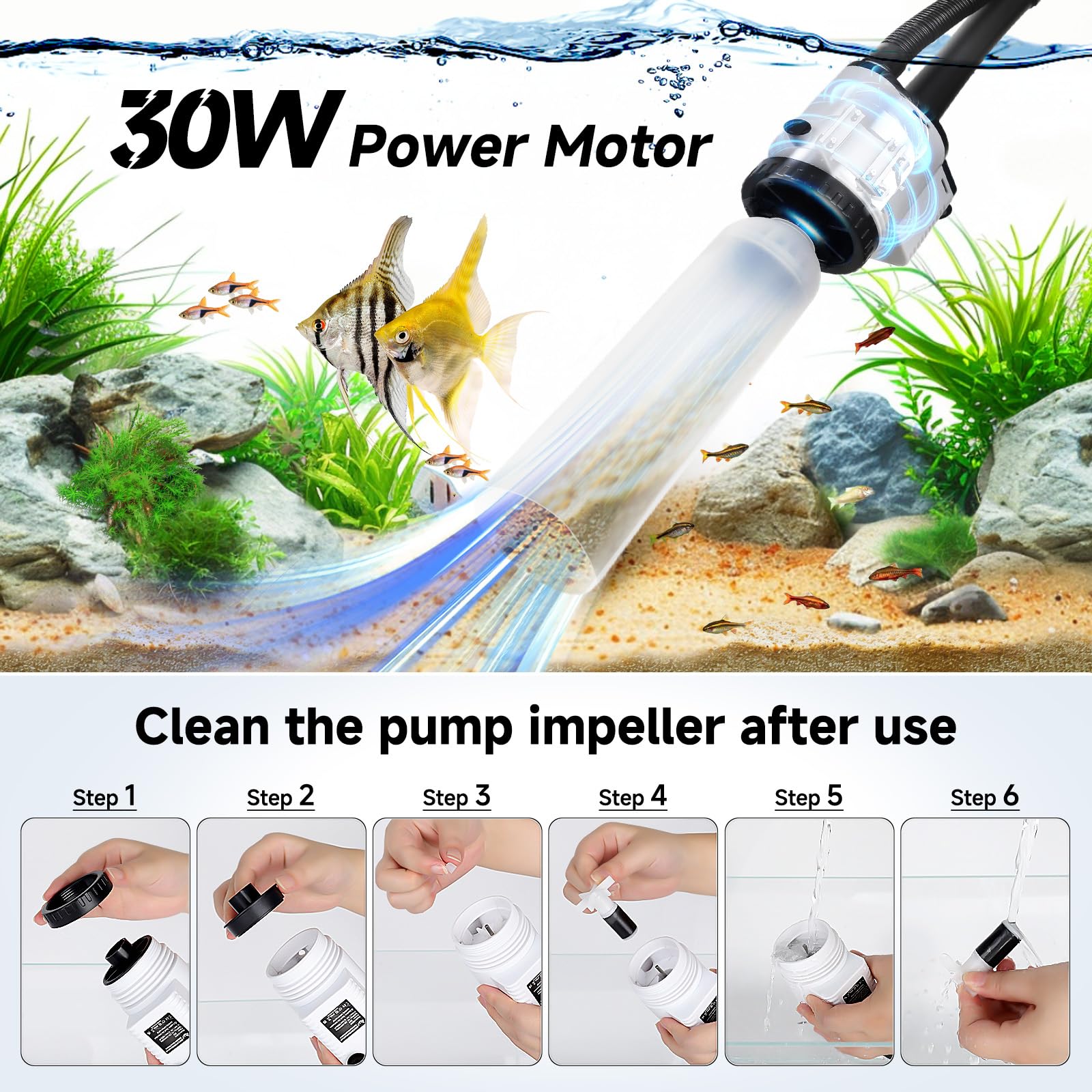 AQQA embout lavage de sable pour rincer le substrat fin proprement