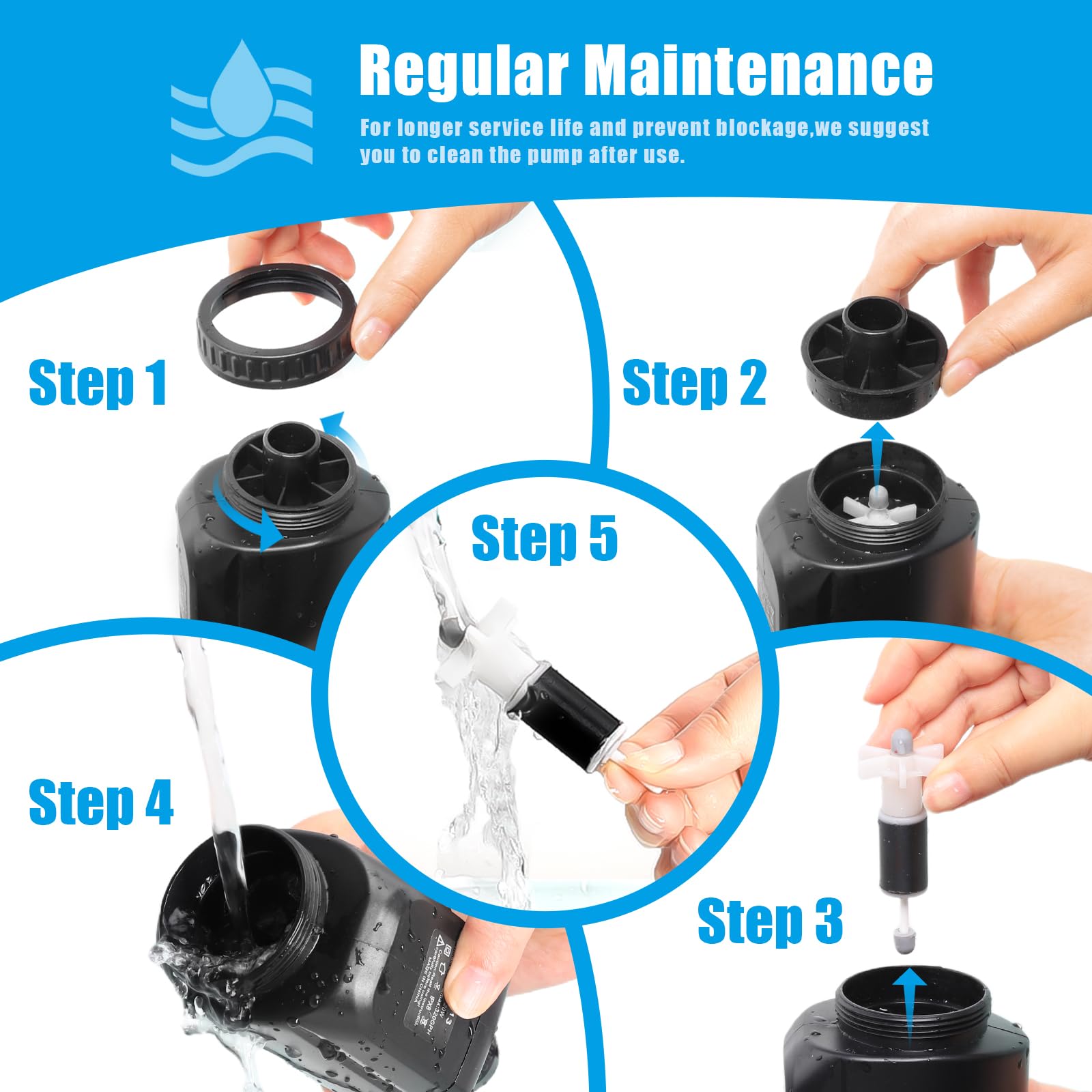 AQQA tubes d'extension montés adaptable selon hauteur d'aquarium