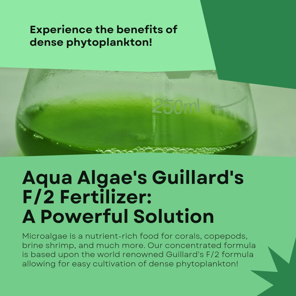 Aqua Algae comparaison volumes illustre économie du concentré pour aquarium