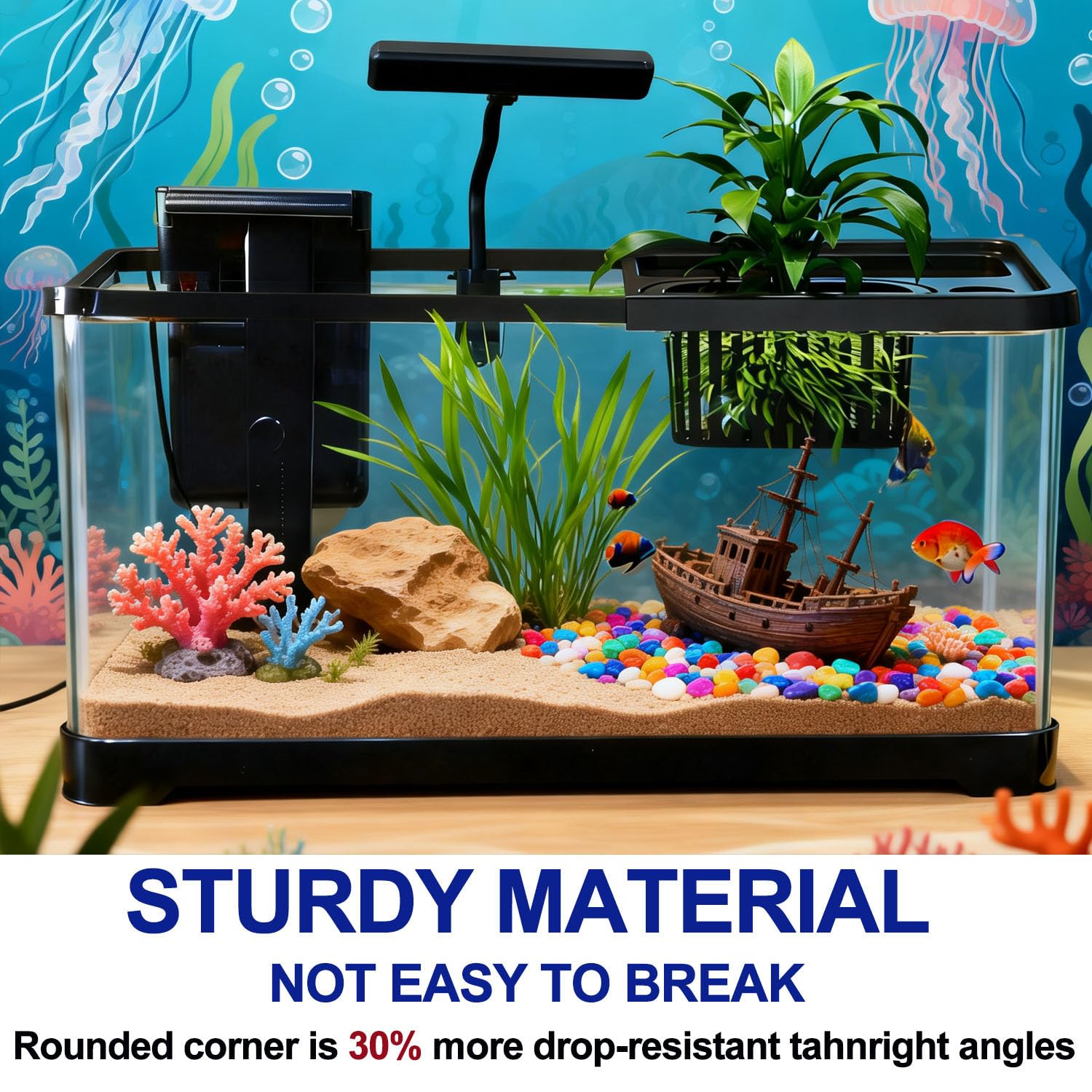 AQUA DAREN aquarium en situation sur bureau idéale pour betta