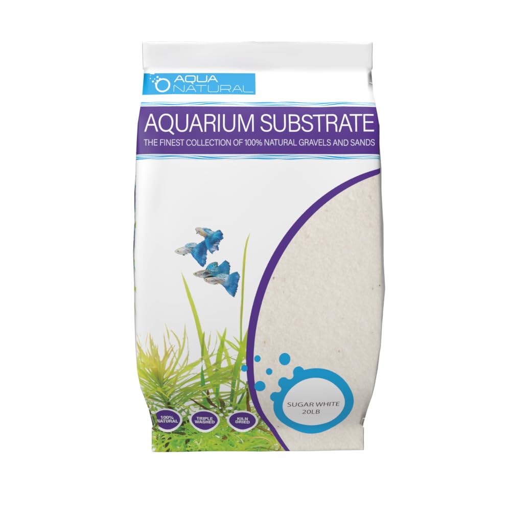 Aqua Natural emballage 20lb montrant sac et poids, garantie de quantité
