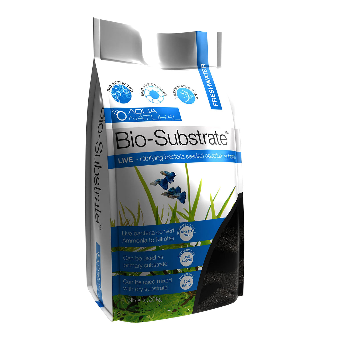 Aqua Natural emballage avant du Galaxy Sand montrant le sable naturel et facilitation du cyclage
