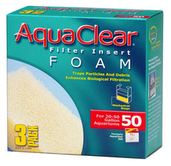 AquaClear vue avant du paquet d'inserts, montre lot de trois pour maintenance pratique