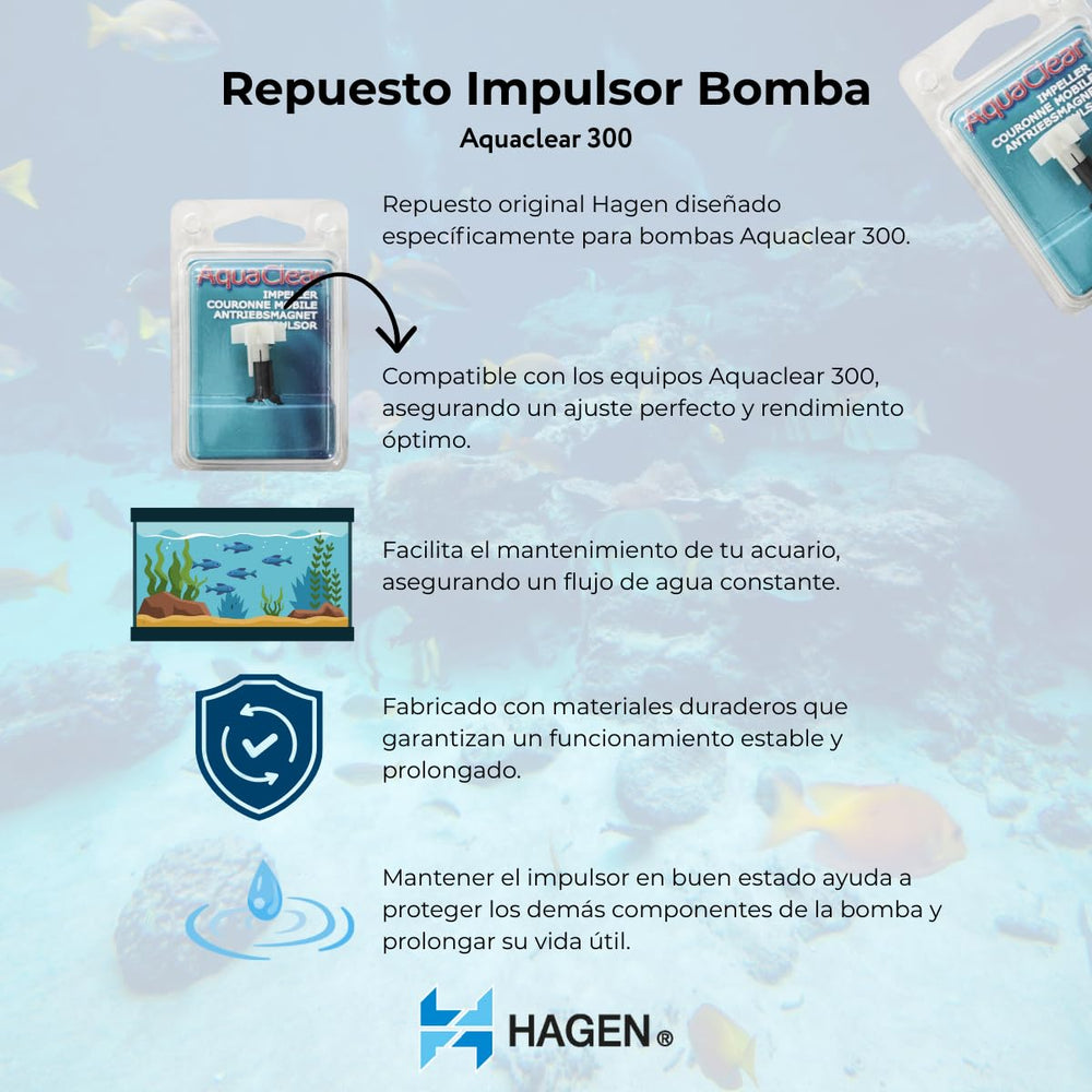 AquaClear impeller en main pour comparaison d'échelle facilitant l'installation rapide