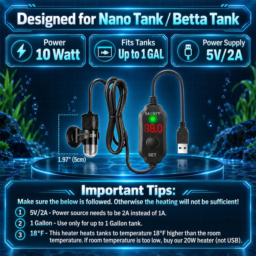AquaMiracle câble USB connecté illustrant alimentation 5V/2A sûre pour les poissons