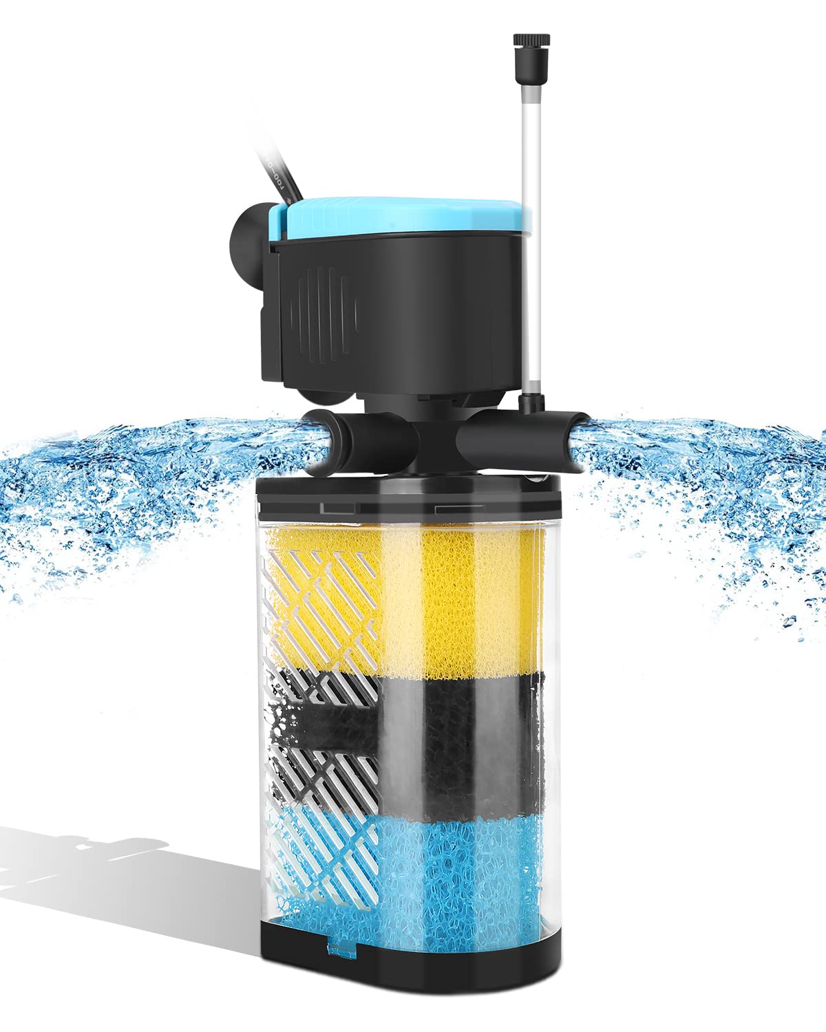 AquaMiracle vue avant du filtre montrant design compact et sortie double