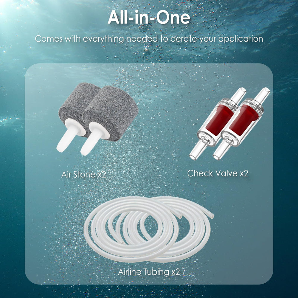 AquaMiracle installée sur aquarium montrant double sortie et diffusion d'air