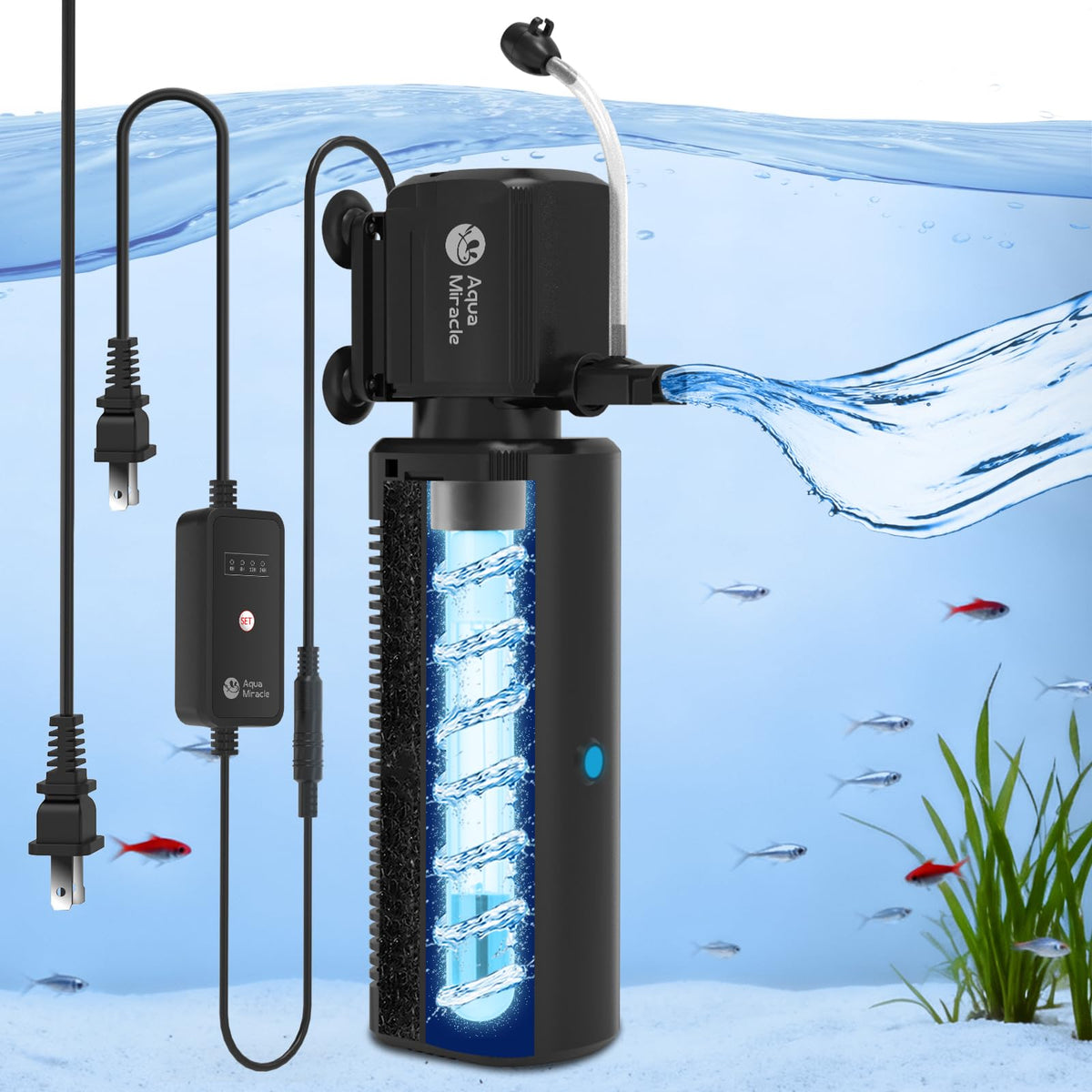 AquaMiracle face avant montrant design compact et circulation optimisée