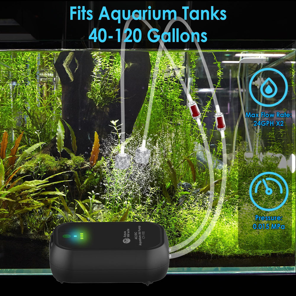 AquaMiracle vue de côté affichant commandes et commutation AC/DC pour sécurité