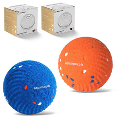 Aquamorph balle 2-pack vue avant montrant couleurs et forme, stimulation visuelle