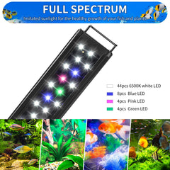 AQUANEAT gros plan LED montrant répartition pour couleurs riches