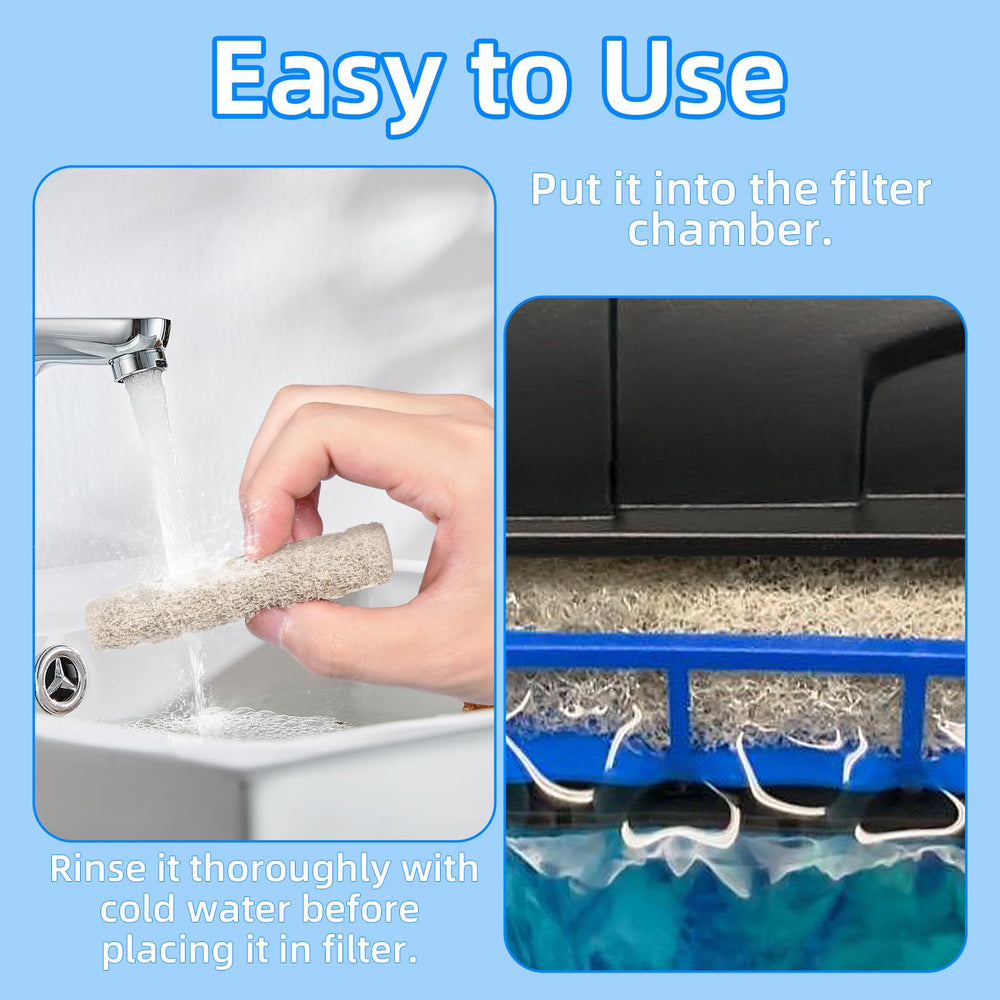 AQUANEAT tampon installé dans filtre Aqueon QuietFlow améliorant la qualité d'eau