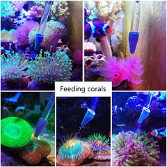 Aquarium Choice seringue en action distribue aliment ciblé sans dispersion