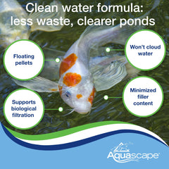 Aquascape poisson mangeant pellets montrant appétit et couleurs renforcées