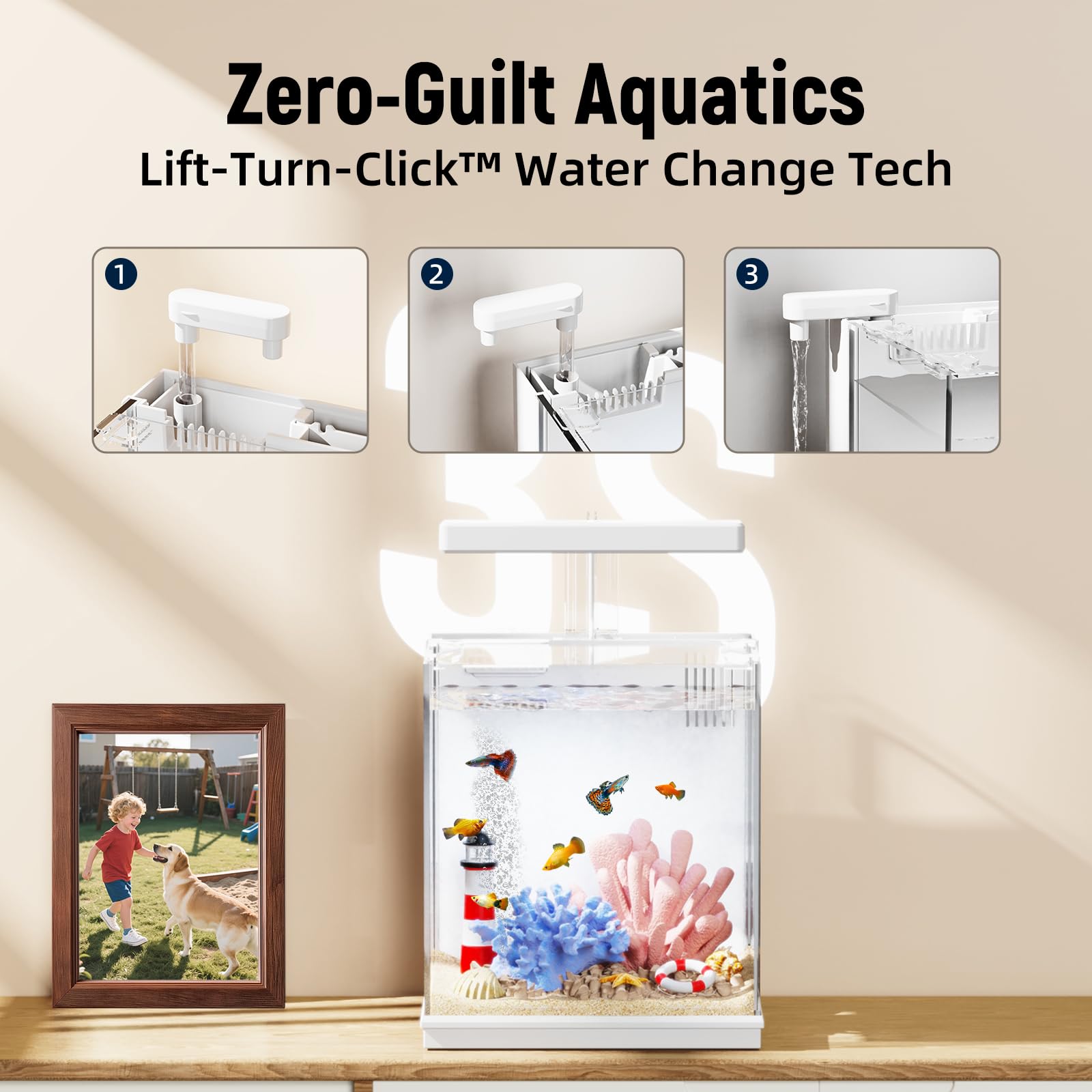 AQUASMITH éclairage LED intégré valorisant les couleurs et observation nette