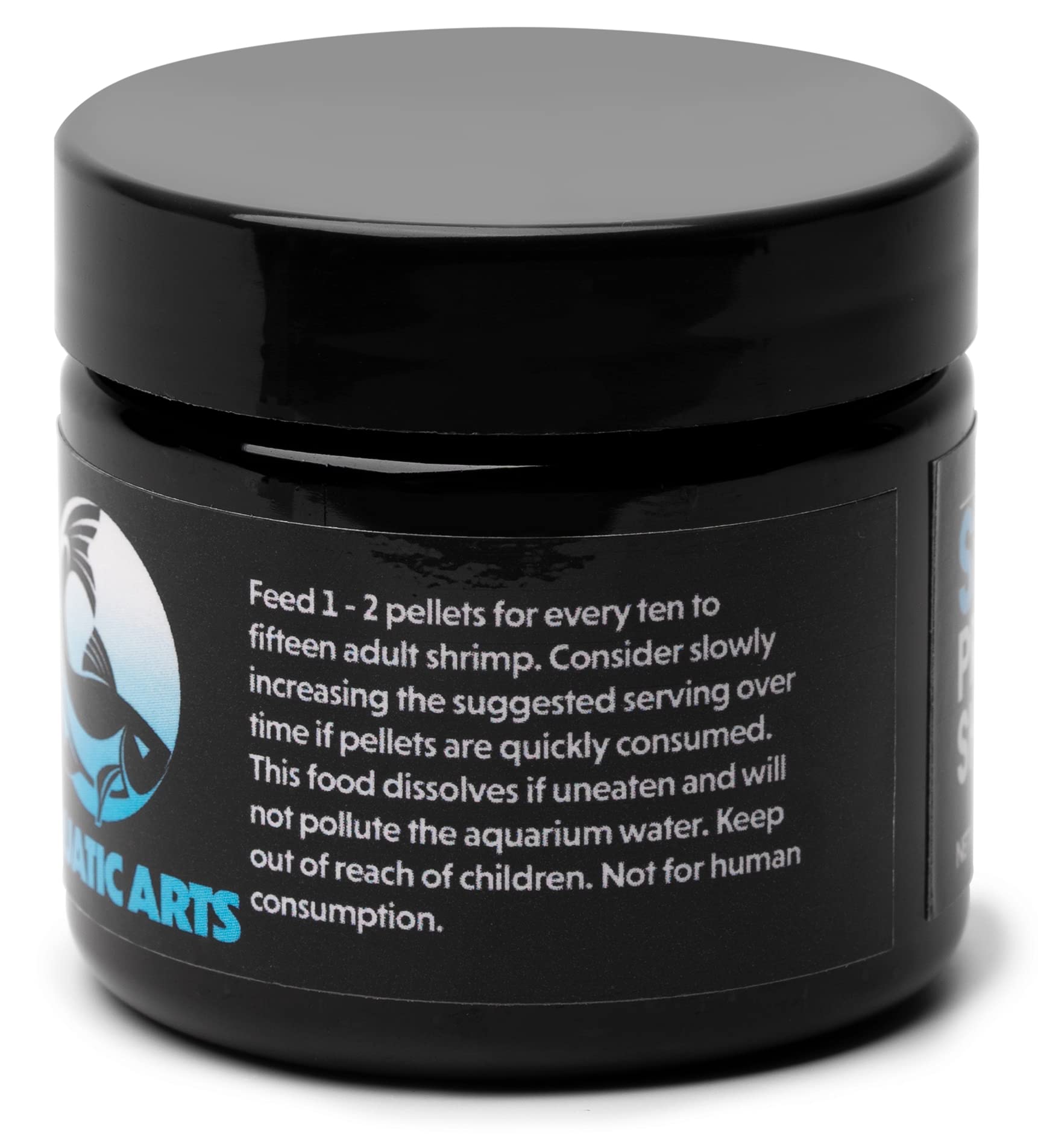 Aquatic Arts comparaison taille pellet vs crevette pour échelle