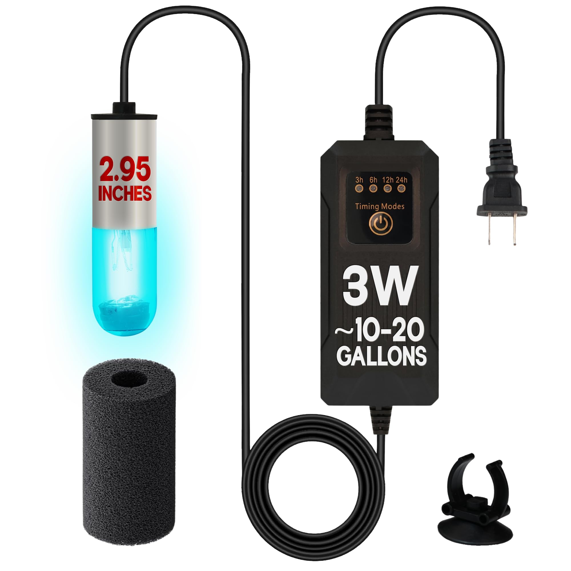 Aquatic Eden vue avant de la lampe 3W montrant design compact et bénéfice gain d'espace