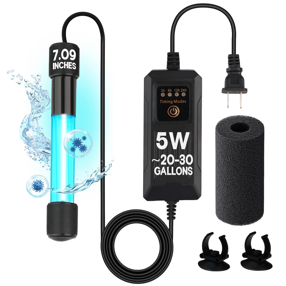 Aquatic Eden vue avant de la lampe UV-C montrant le design compact et sécurité