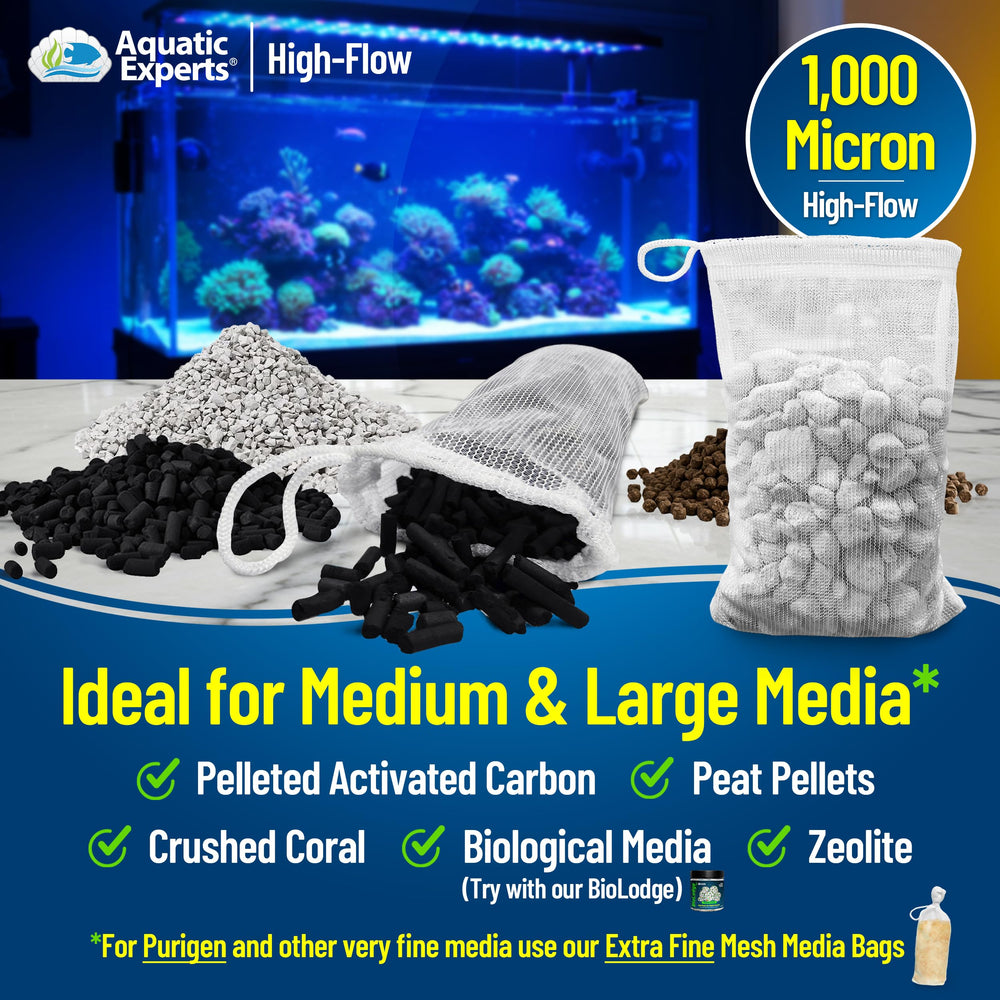 Aquatic Experts sac filtrant en place dans un filtre d'aquarium montrant protection de la pompe