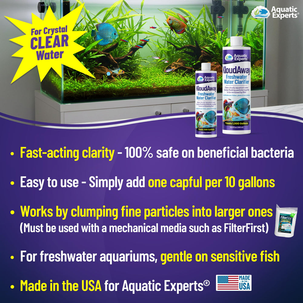 Aquatic Experts étiquette en gros plan indiquant usage et dosage clair