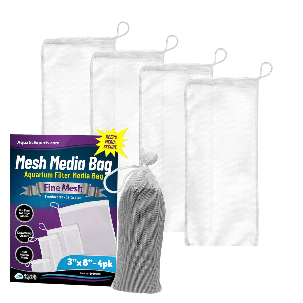 Aquatic Experts sac face avant montrant lot de 4 pratique