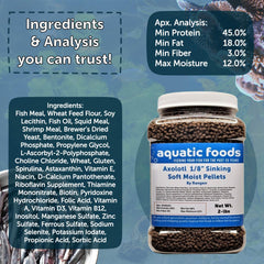 Aquatic Foods Inc. cuillère et pot pour comparaison de taille et dosage facile