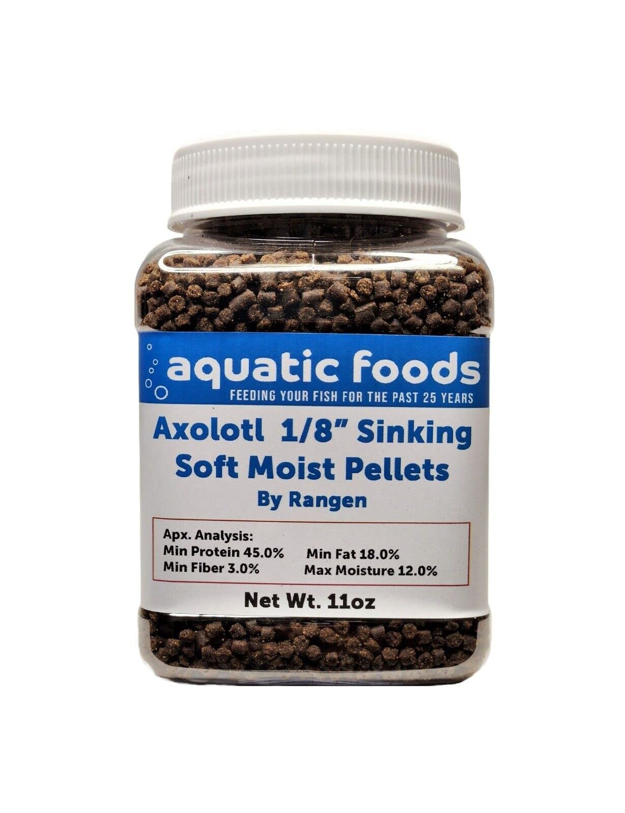 Aquatic Foods Inc. pot face montrant l’étiquette et l’emballage pratique