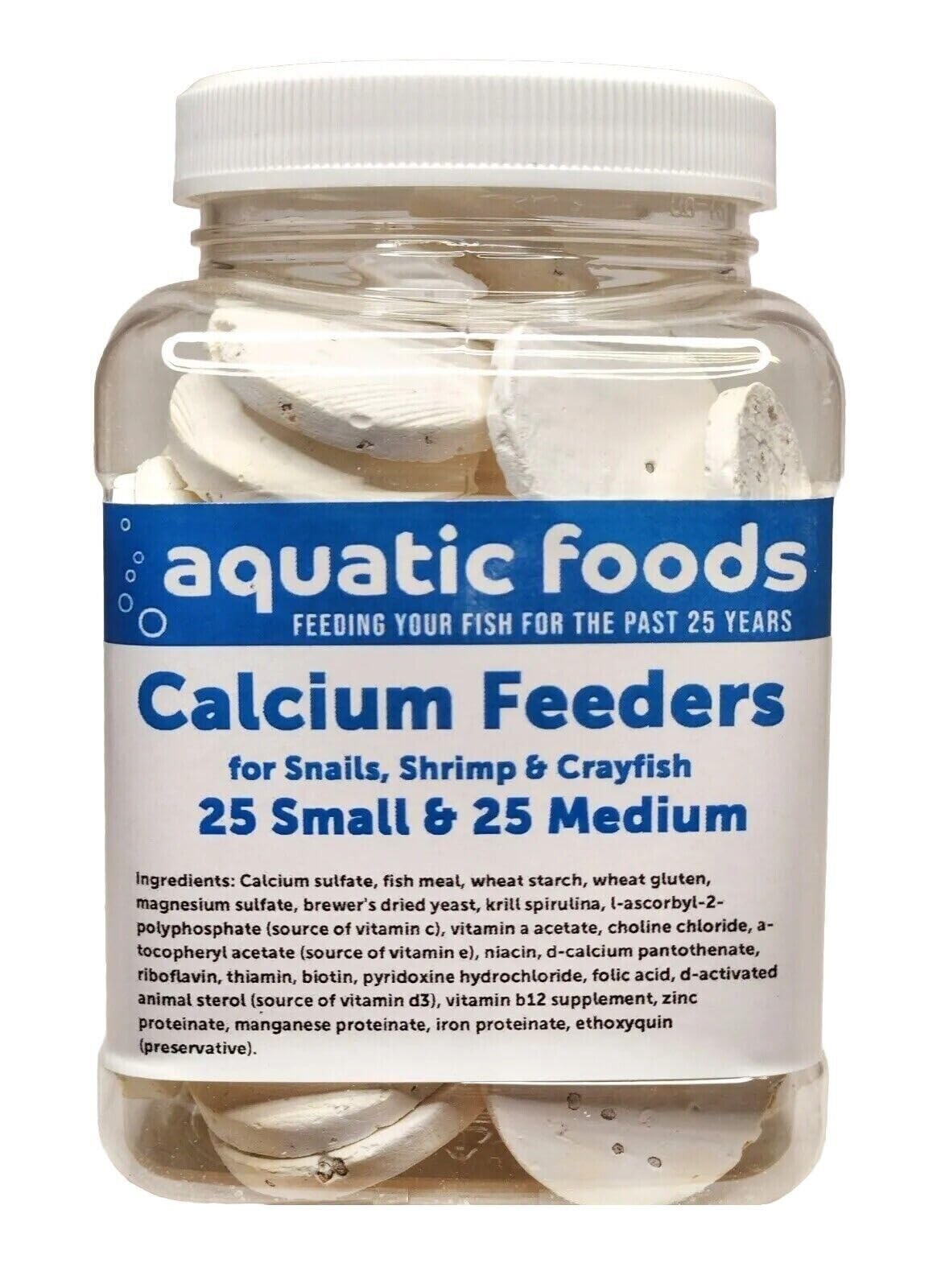 Aquatic Foods Inc. pot de disques coulants montrant emballage pour un stockage pratique