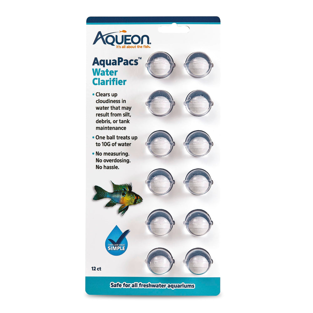 Aqueon boîte de 12 pastilles montrant contenu et praticité pour entretien