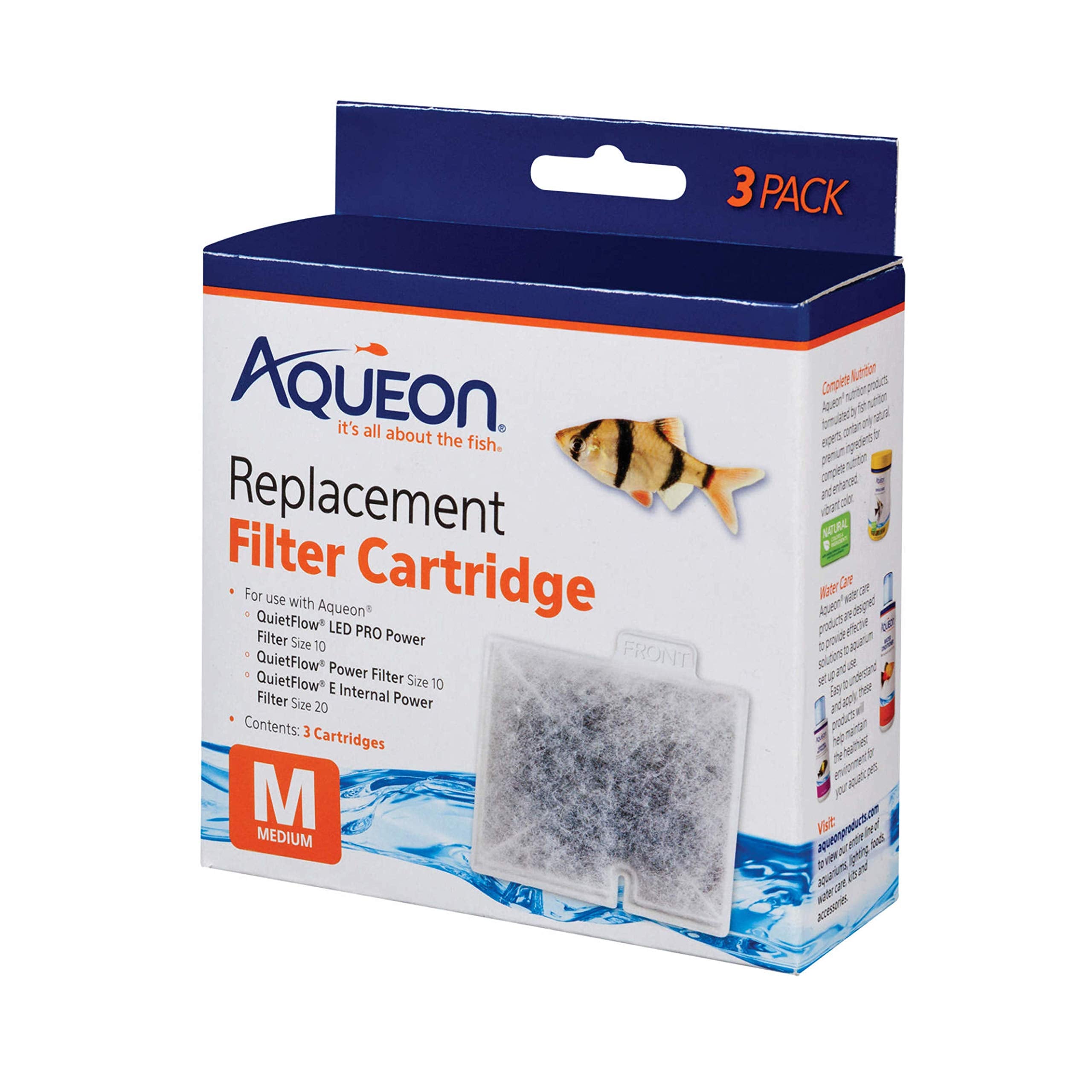 Aqueon cartouche médium avant emballage montrant compatibilité et gain de temps