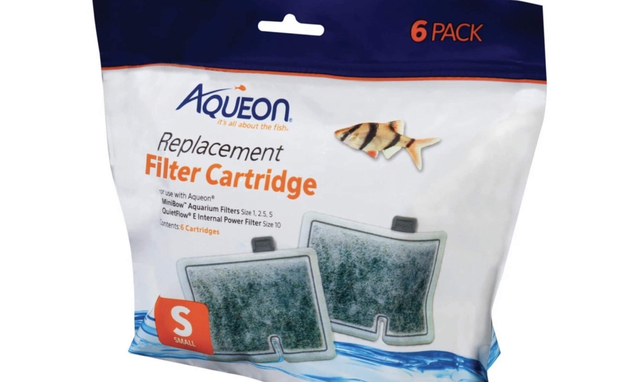 Aqueon cartouche petite face avant montrant l'étiquette et bénéfice d'installation facile